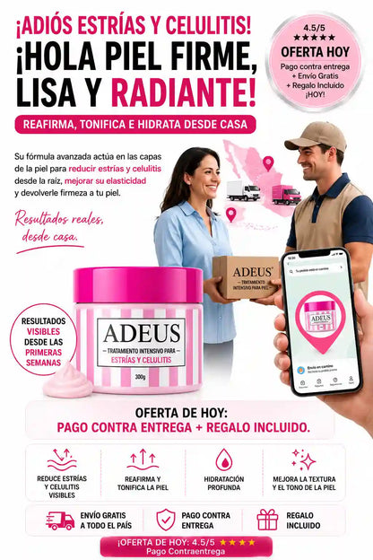 ADEUS™ – Crema Intensiva Anti Estrías y Manchas para una Piel Más Uniforme