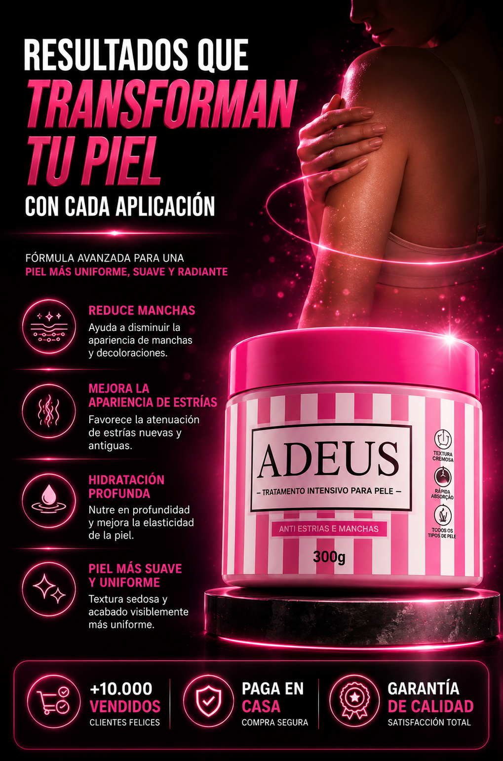 ADEUS™ – Crema Intensiva Anti Estrías y Manchas para una Piel Más Uniforme